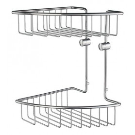 Corner soap basket double SMEDBO HOME - Polished chrome