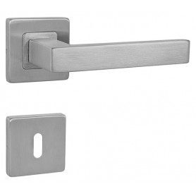 Door handle MP QUADRA - HR - Brushed stainless steel