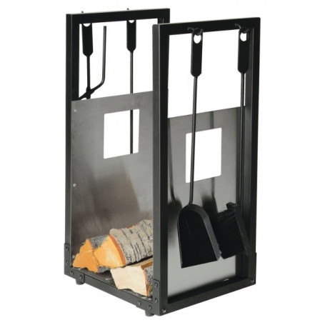 Koš na dřevo v kombinaci s krbovým nářadím LIENBACHER 21.02.738.2