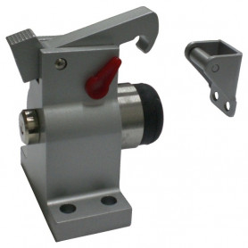 Industrial door stoper with internal spring and hook