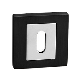 Rosette MP - HR - Schwarz matt / Chrom glänzend