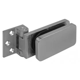 Üvegajtó pánt UNIQUE R8 (vízszintes a falhoz) - Szálcsiszolt inox