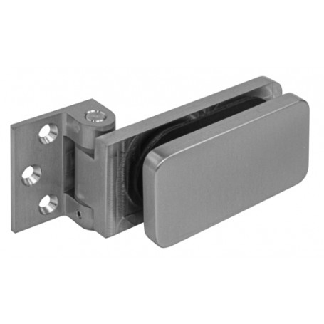 Üvegajtó pánt UNIQUE R8 (vízszintes a falhoz) - Szálcsiszolt inox