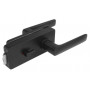 Glass door lock UNIQUE R8 + handle STELLA - Black matt