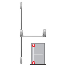 Panic hardware for single-leaf doors with 2-point vertical locking DORMAKABA PHA 2000