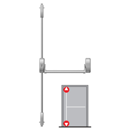 Panic hardware for single-leaf doors with 2-point vertical locking DORMAKABA PHA 2000
