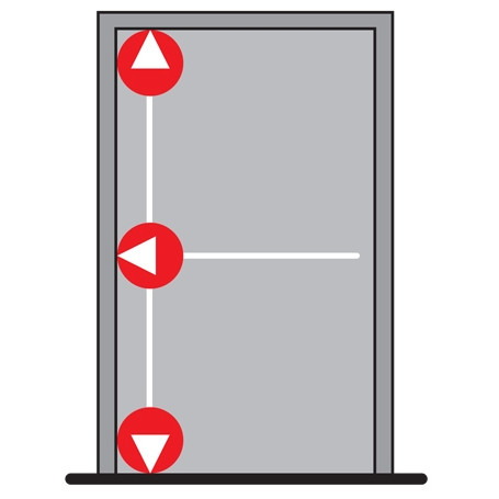 DORMA PHA 2000 Tříbodové vertikální + horizontální zajištění  D1/1B-1H-1D