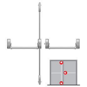 Panikbeschlag für zweiflügelige Türen mit 3-Punkt-Verriegelung DORMAKABA PHA 2000