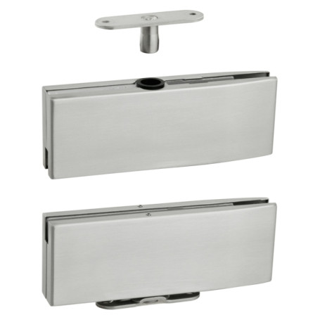 Pružinový pivotový samouzavírací set na skleněné dveře s aretací JNF