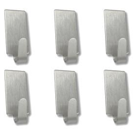 Self-adhesive hook ESO - Brushed stainless steel