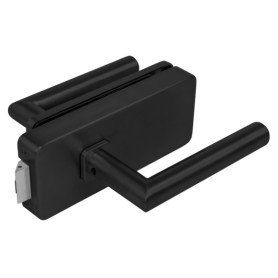 Glastürschloss UNIQUE R8 + Griffe FAVORIT - Schwarz matt