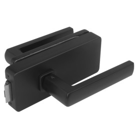 Glass door lock UNIQUE R8 + handle HOSTA - Black matt