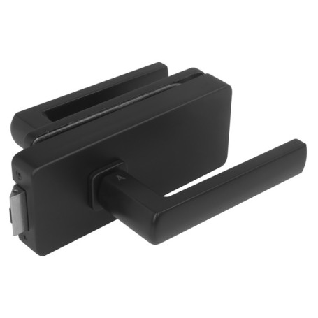 Zámek na skleněné dveře UNIQUE R8 + klika HOSTA - Černá matná