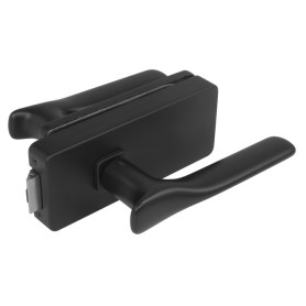 Glass door lock UNIQUE R8 + handle ORCHIDE - Black matt
