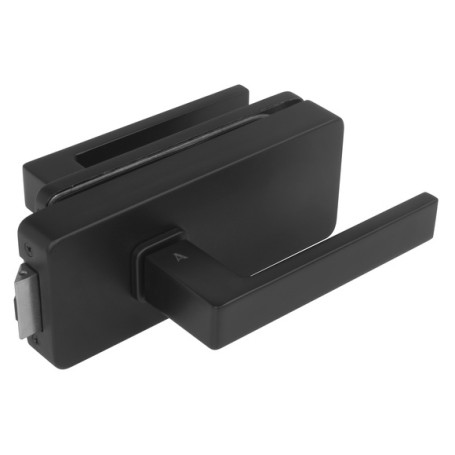 Glastürschloss UNIQUE R8 + Griffe SULLA - Schwarz matt