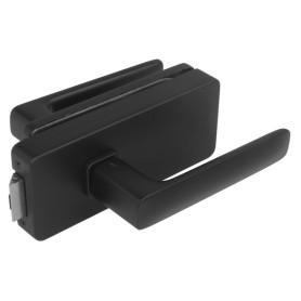 Glass door lock UNIQUE R8 + handle STELLA - Black matt