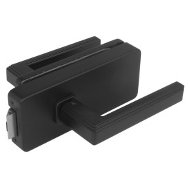 Glass door lock UNIQUE R8 + handle RAFLESIA - Black matt