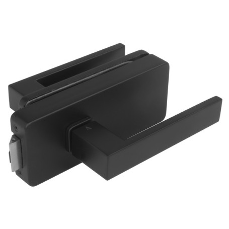 Glass door lock UNIQUE R8 + handle PINA - Black matt