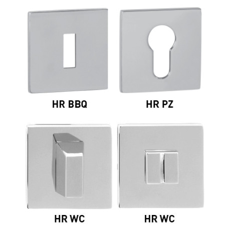Rosette MP - HR SQ6 - Polished chrome