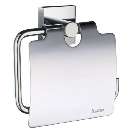 Toilet roll holder with lid SMEDBO HOUSE - Polished chrome