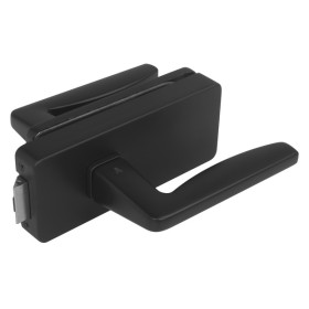 Glastürschloss UNIQUE R8 + Griffe ERBA - Schwarz matt