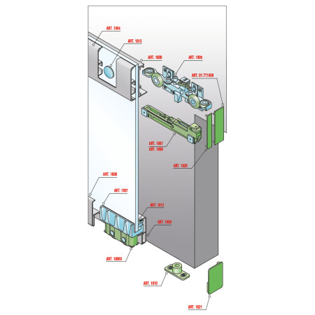 Invisible system for glass sliding doors SISCO SISTEM