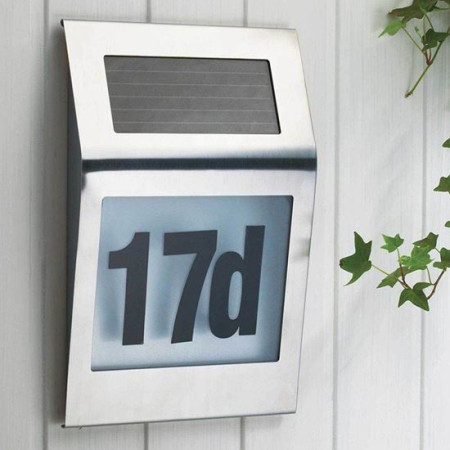 Solar light with house number