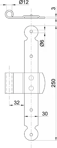 Zawias do drzwi rustykalny