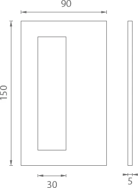 Kagylókilincs üveg tolóajtóhoz szögletes JNF IN.16.560.A