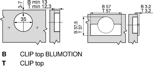 BLUM CLIP TOP +45° I