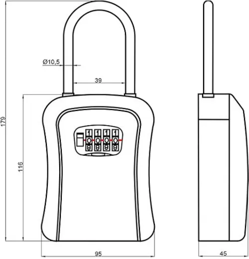 Keysafe with numerical code for hanging