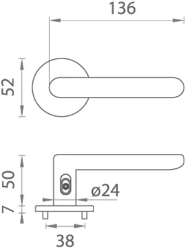 Kľučka na dvere TUPAI ROUND - R 7S 3957 (s uzamykaním)
